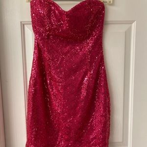 Hot Pink Sequin Strapless Dress Windsor